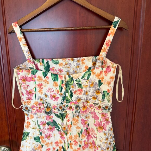 Agua by Agua Bendita Lima Floral Linen Maxi Dress Size M - Picture 8 of 13